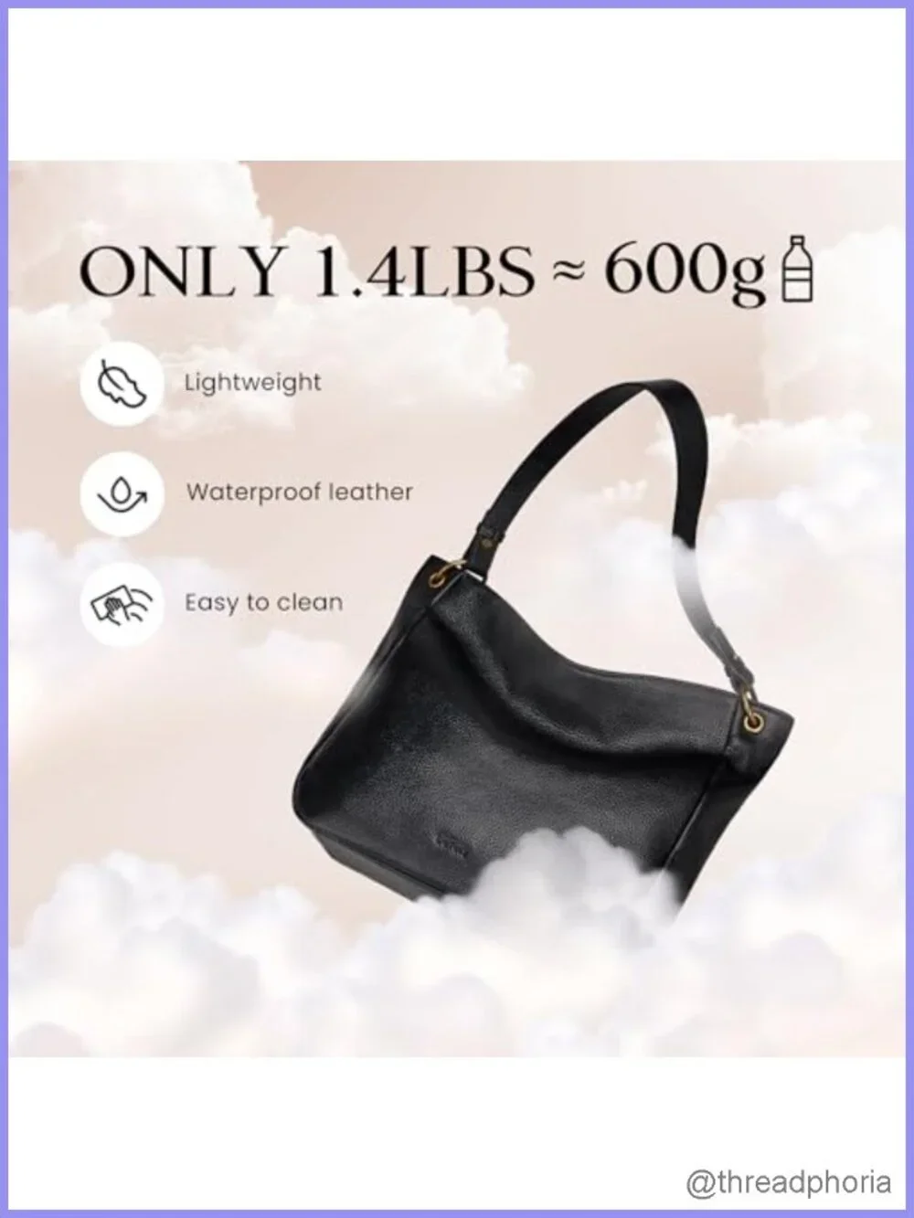 Genuine Leather Hobo Crossbody Bag with 2 Straps, Vintage Soft Handbag Women